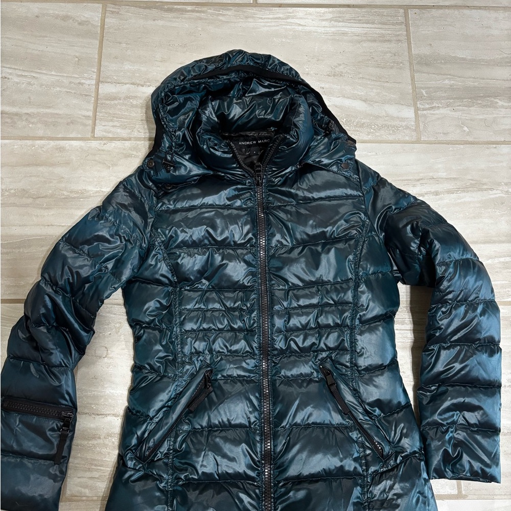 Women's Teal Puffer Jacket Andrew Marc